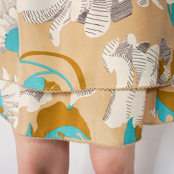 ANTHRO ODILLE Languid Silk Floral Mini Skirt 0624 - Picture 7 of 7